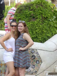 Emily & Madeline in Park Guell in Barcelona