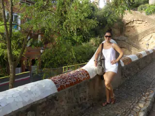 Teen in White in Park Guell
