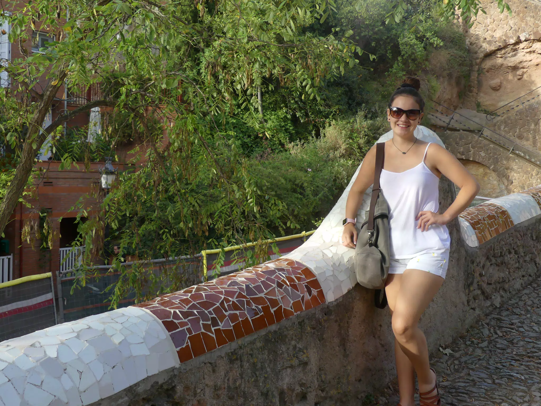 Emily in Park Guell in White