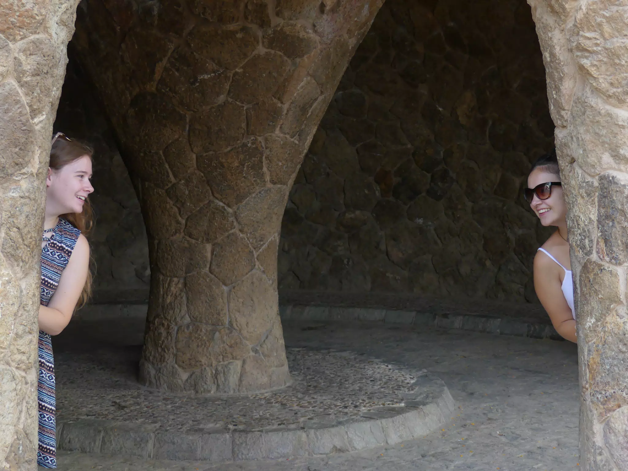 Madeline & Emily in Pak Guell, Barcelona, Spain