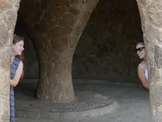 Madeline & Emily in Pak Guell, Barcelona, Spain