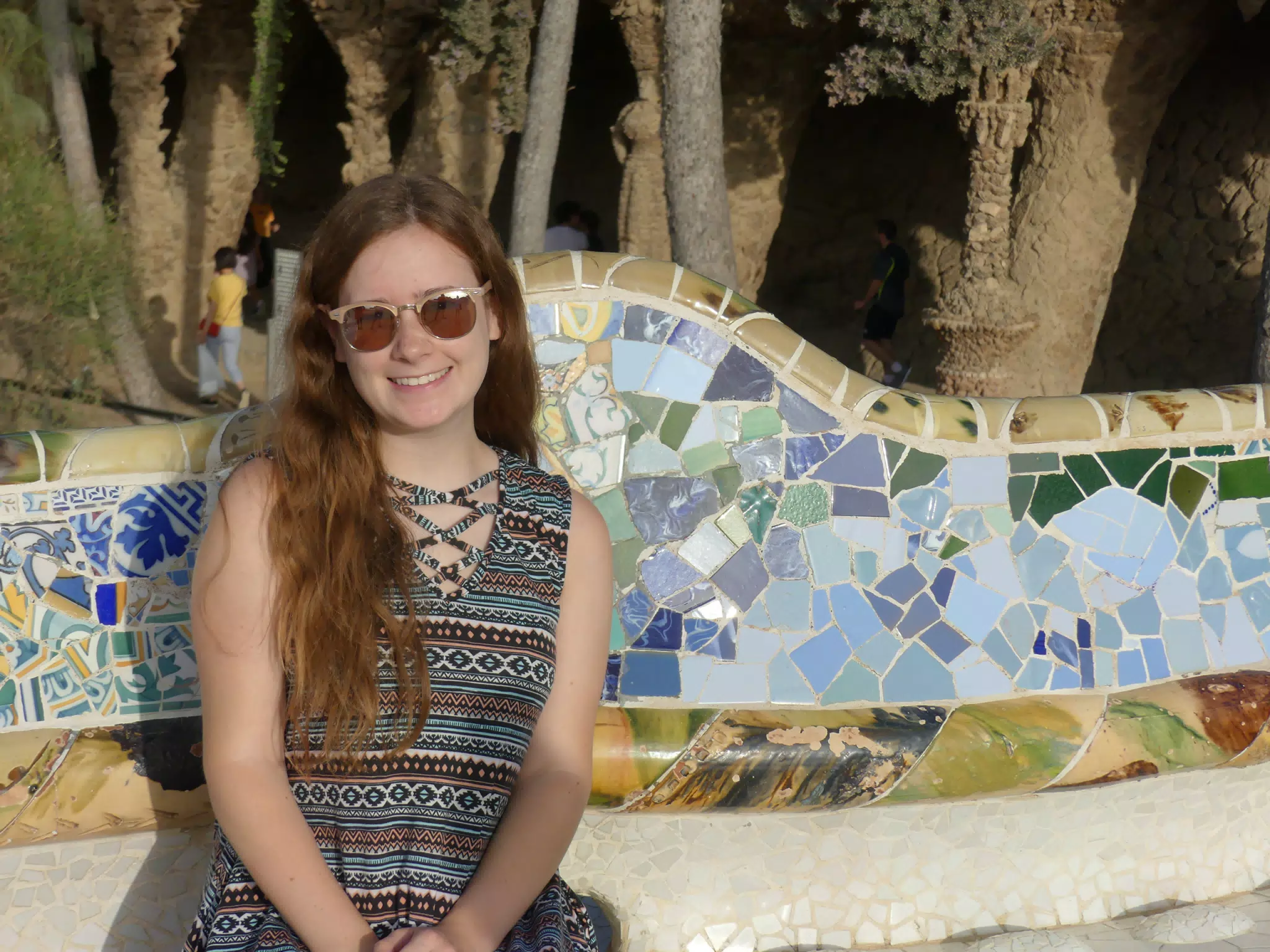Madeline on Park Guell Bench