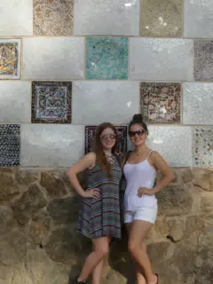Madeline and Emily by Tilework at Park Guell