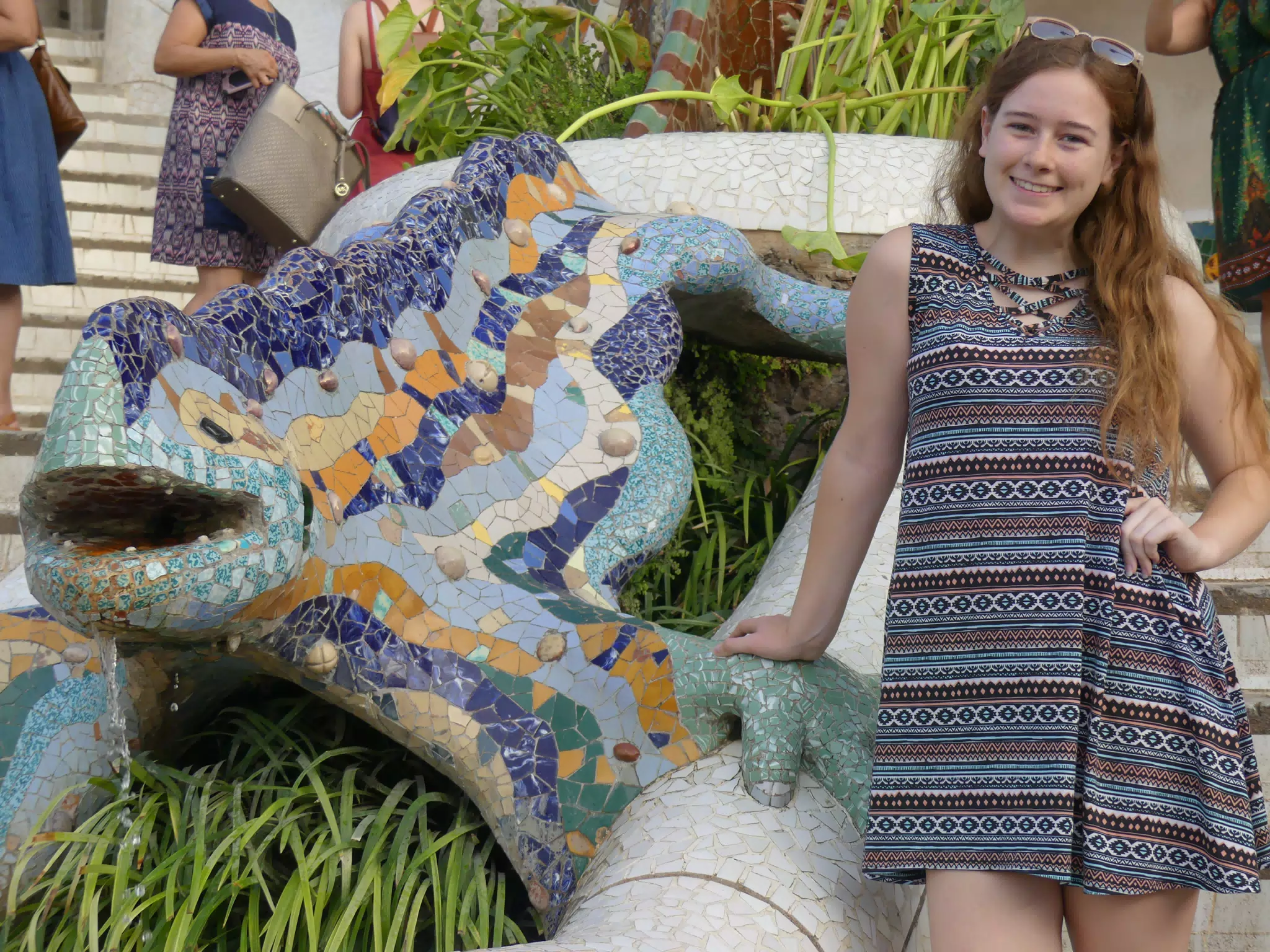 Madeline in Park Guell in Barcelona