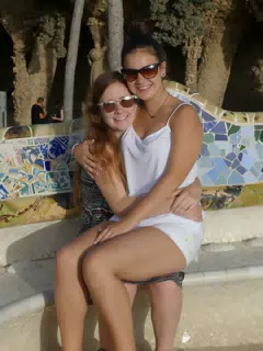 Sisters on Lap at Park Guell, Barcelona