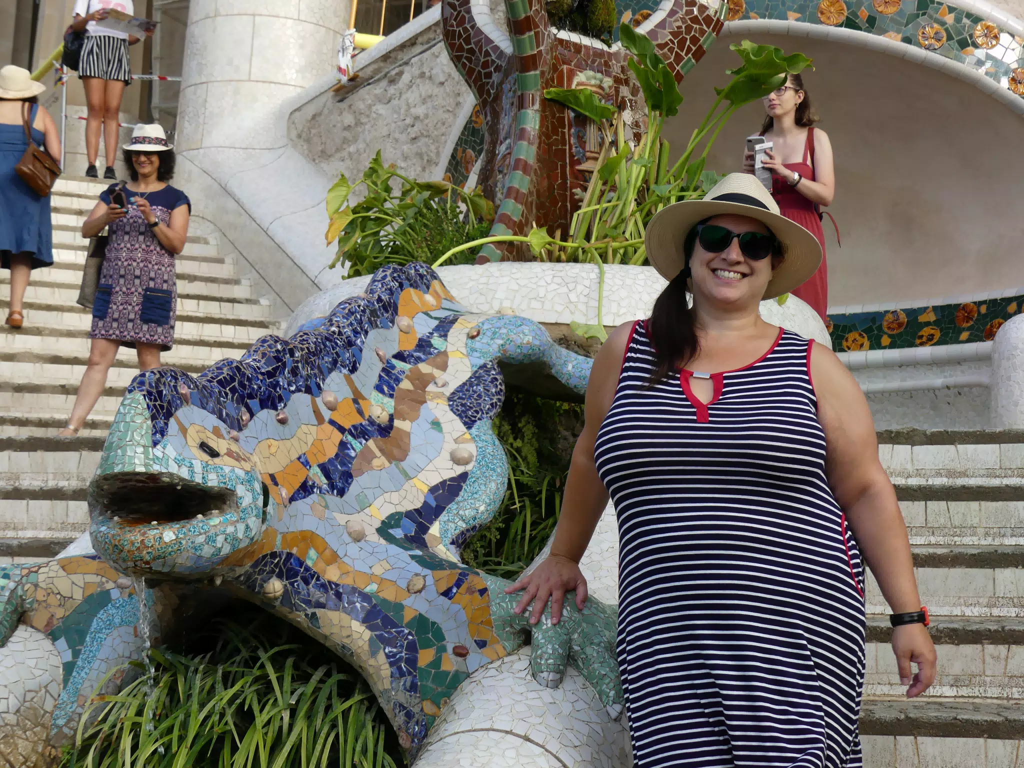 Dominica with the Lizard in Park Guell