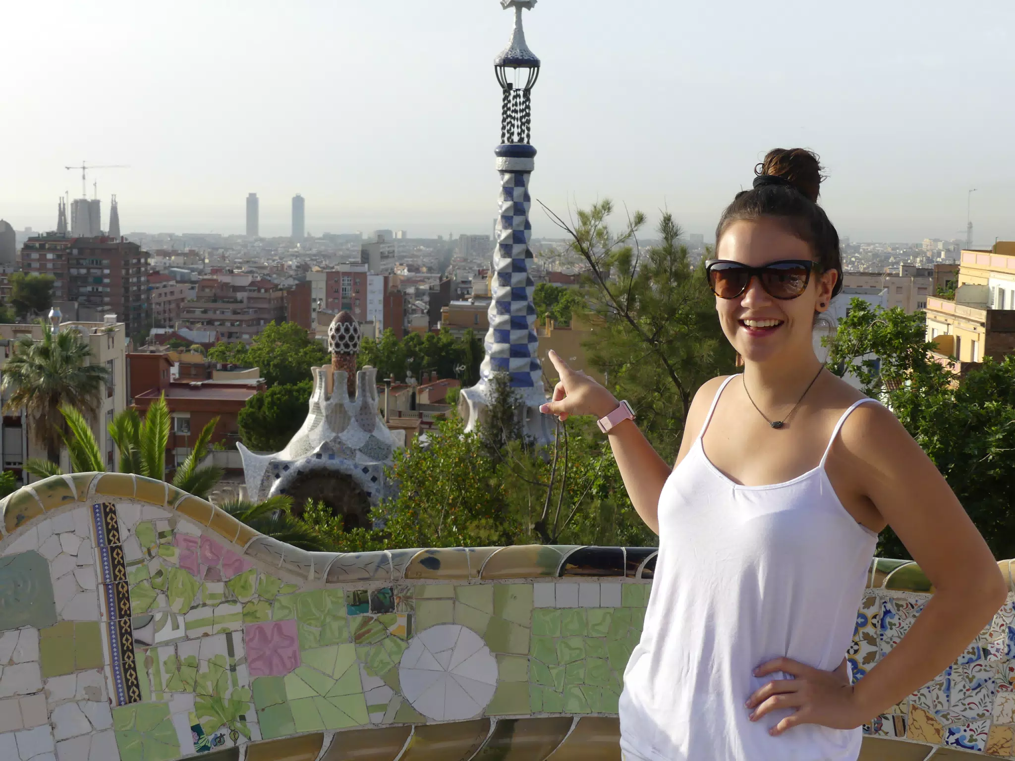 Emily in White over Bacelona