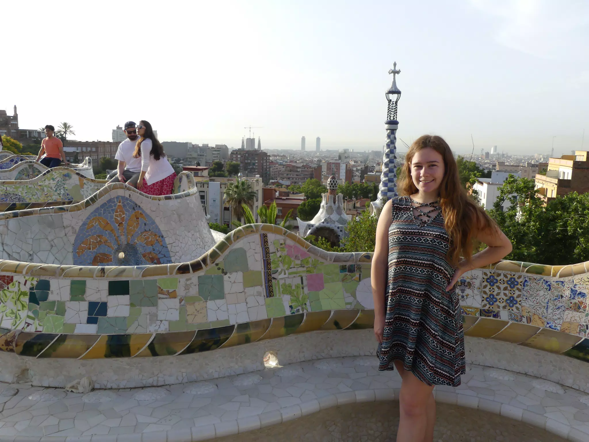Madeline in Front of Barcelona from Park Guell