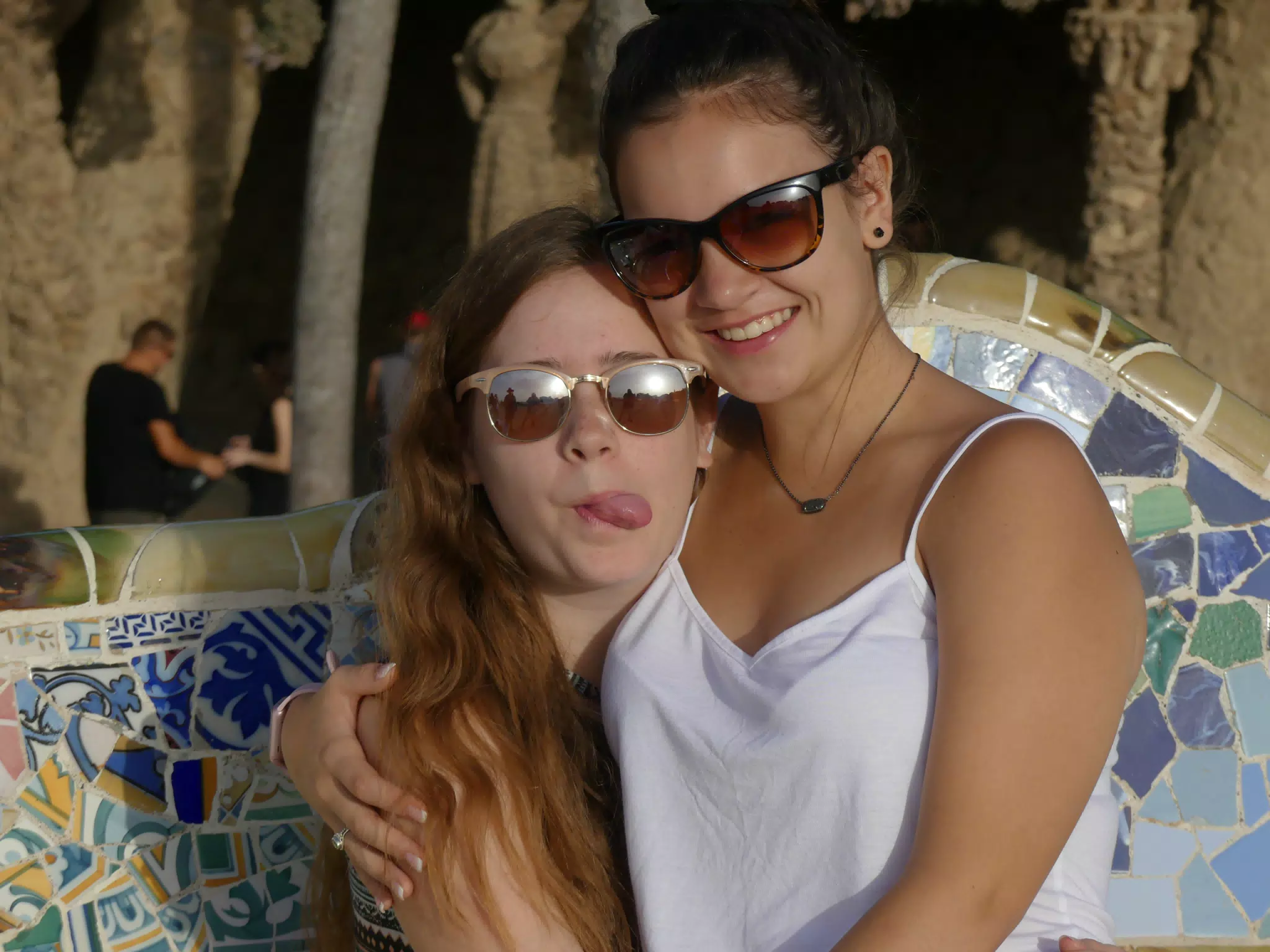 Madeline and Emily in Park Guell, Barcelona
