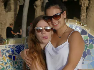 Madeline and Emily in Park Guell, Barcelona