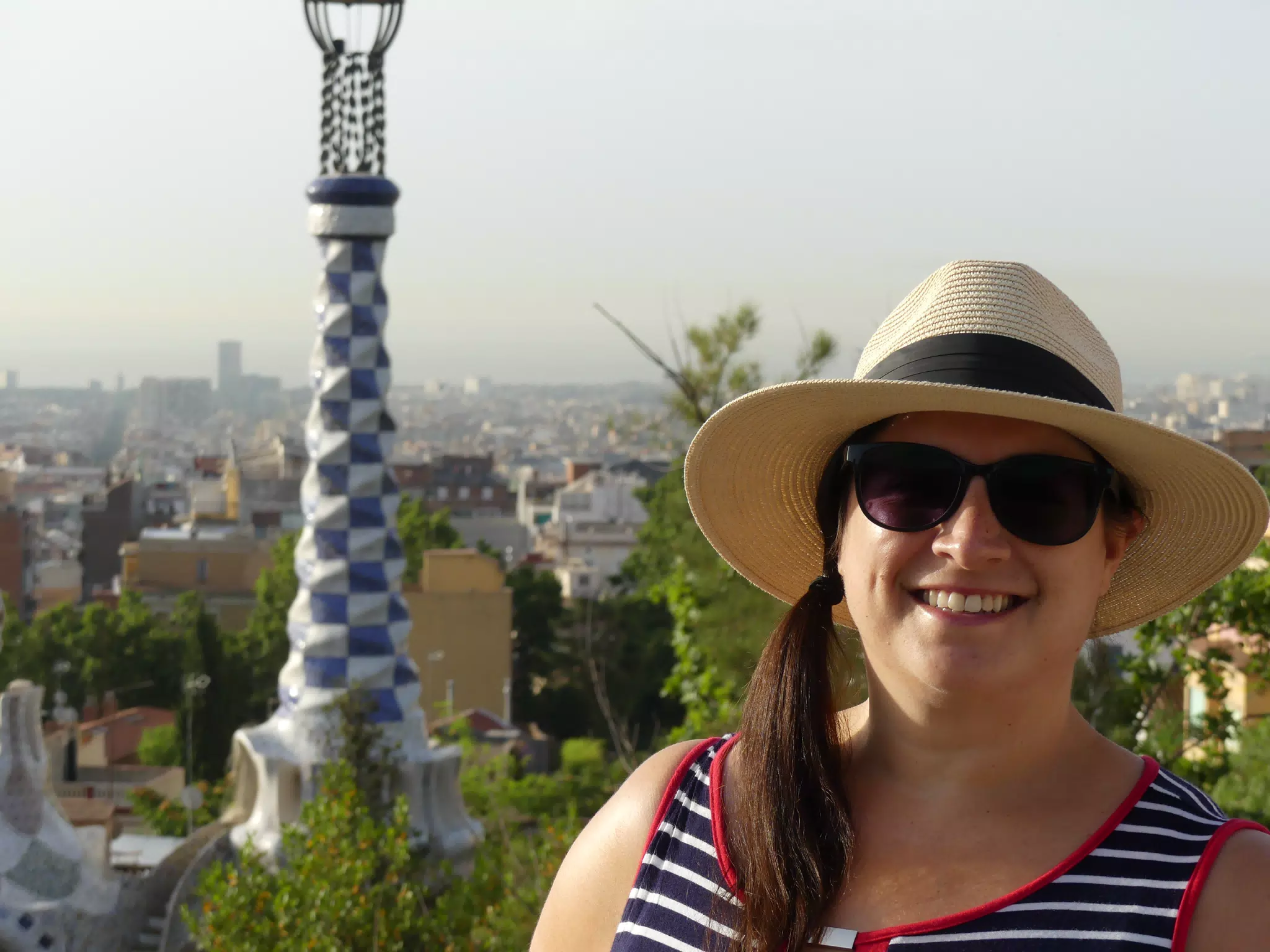 Dominica in Hat at Park Guell