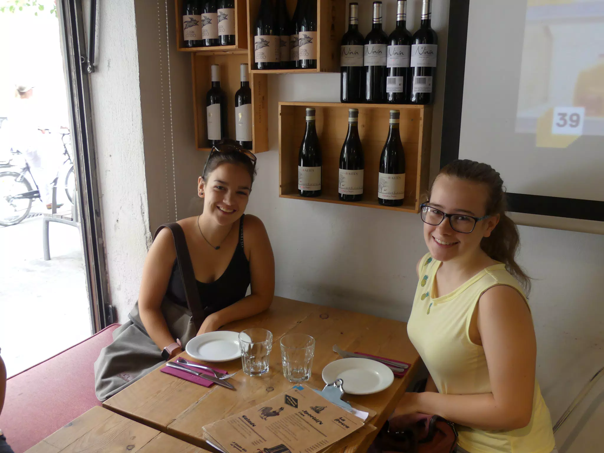 Emily & Madeline at a Tapas Restaurant in Barcelona