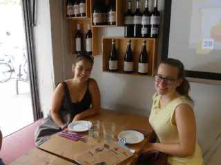 Emily & Madeline at a Tapas Restaurant in Barcelona