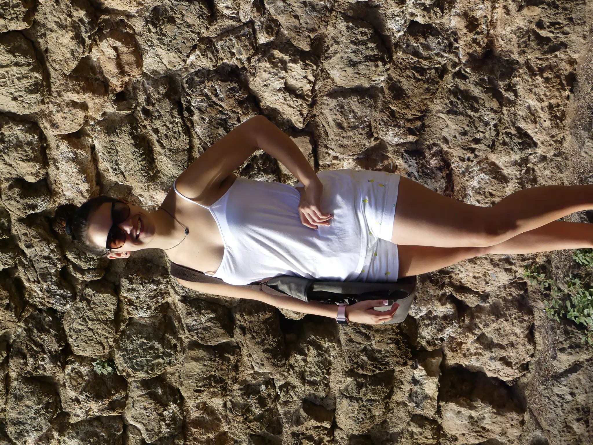 Emily Posing in White at Park Guell