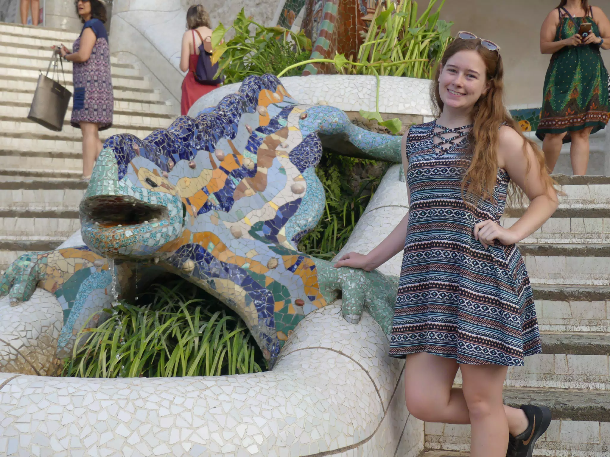 Madeline in Park Guell in Barcelona