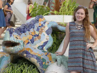 Madeline with the Lizard in Park Guell