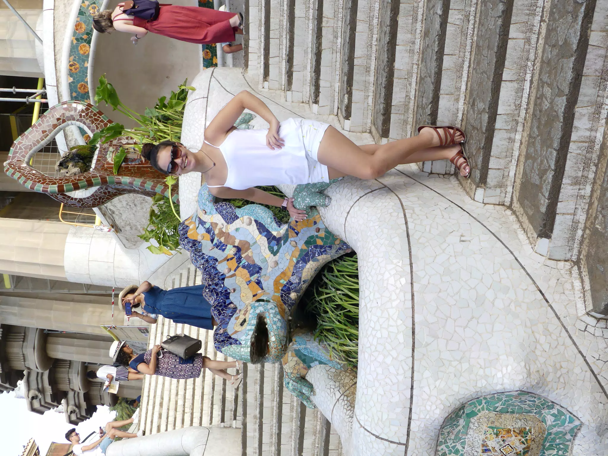Emily in White at Park Guell