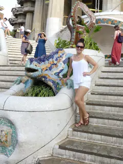 Emily in White at Park Guell