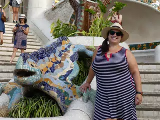 Dominica Posing at Park Guell, Barcelona