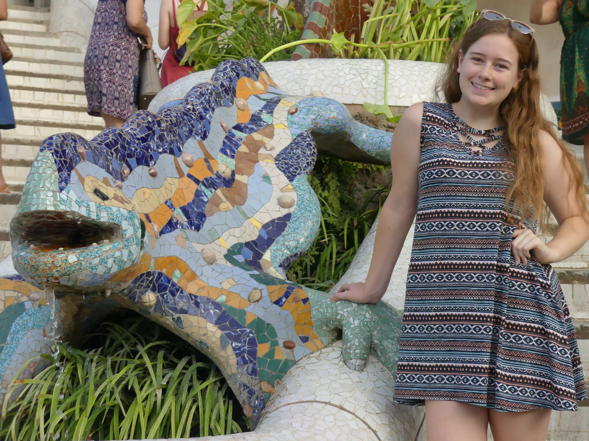 Madeline with the Lizard in Park Guell