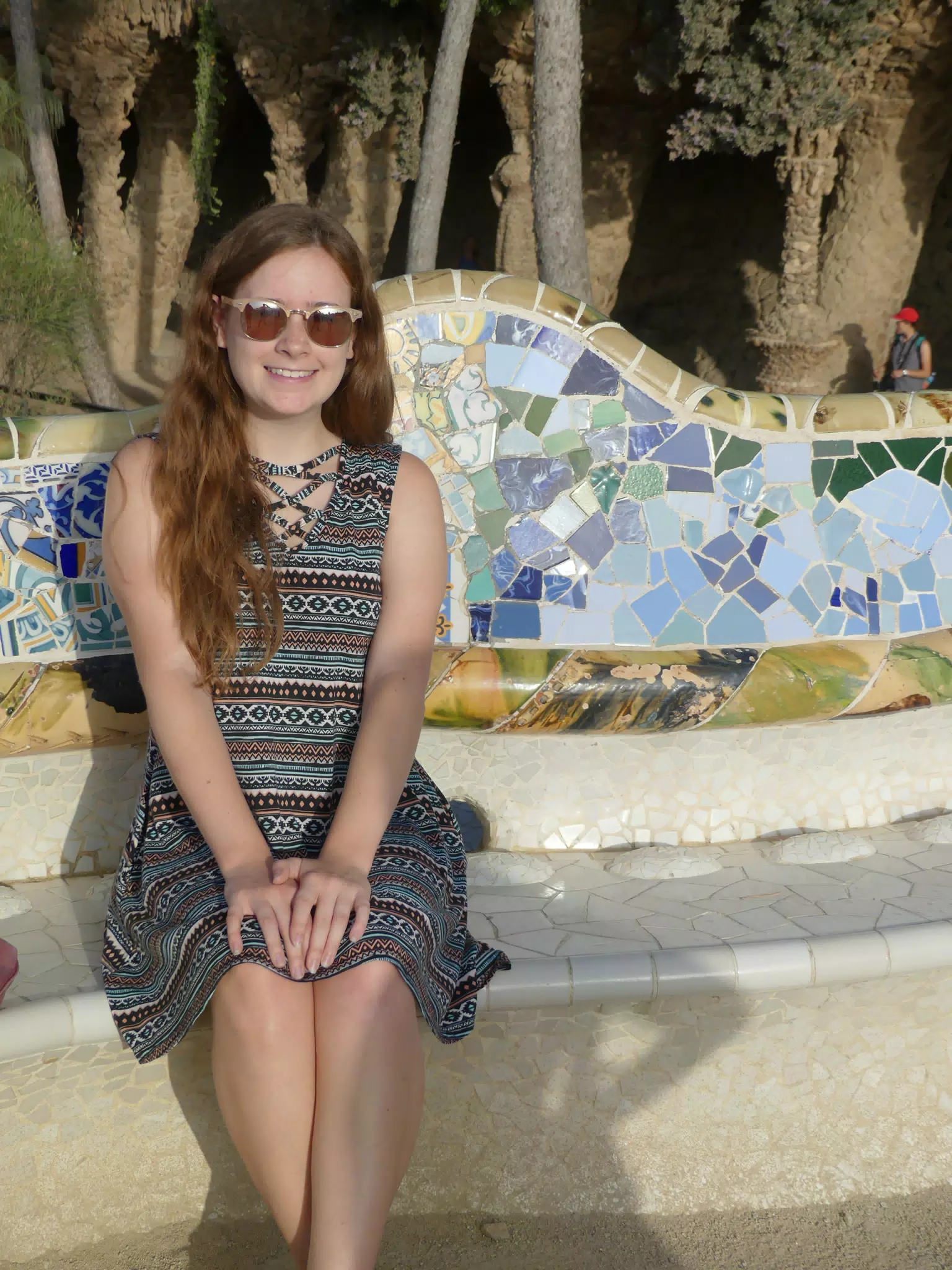 Madeline on Park Bench in Spain