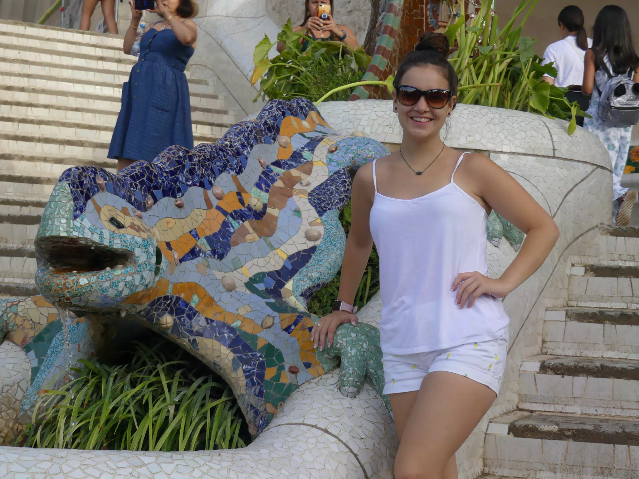 Emily with the Guell Park Lizard Mosaic