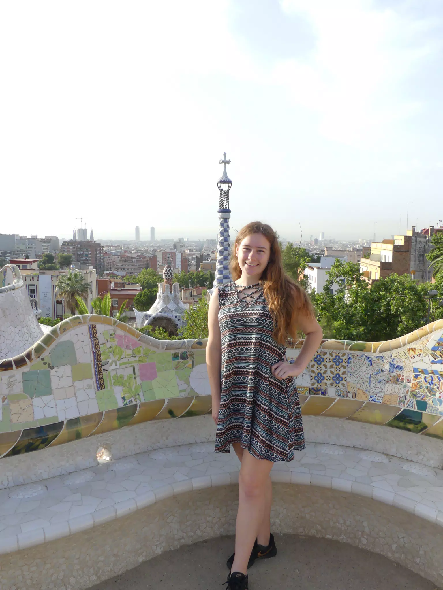 Madeline in Dress in Park Guell