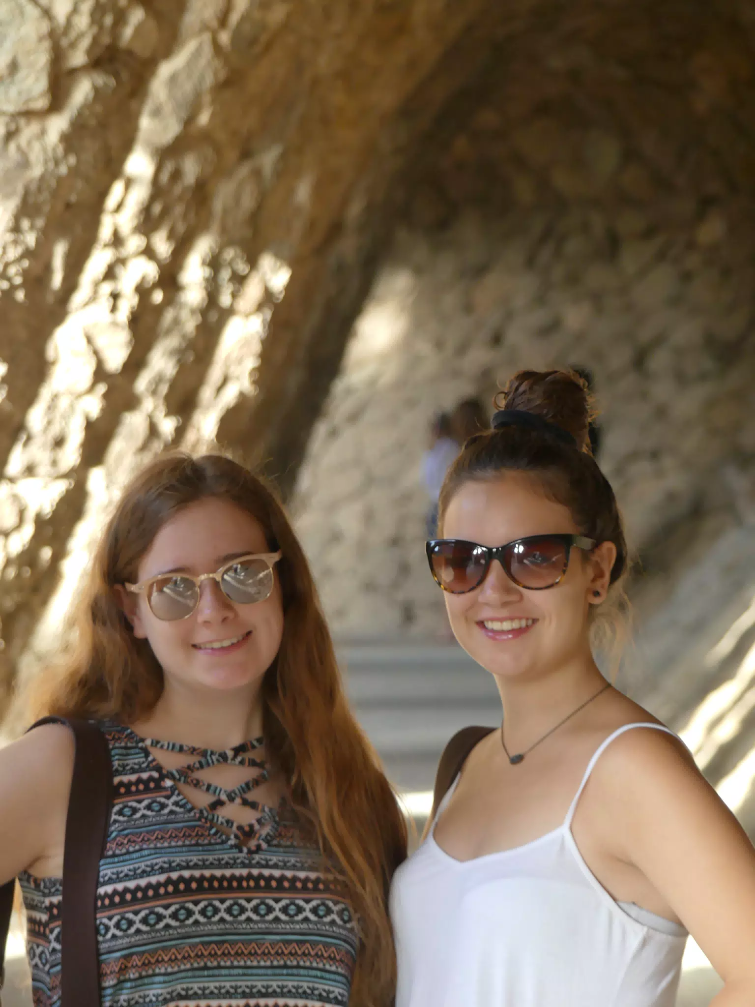 Madeline and Emily in Park Guell in Barcelona, Spain