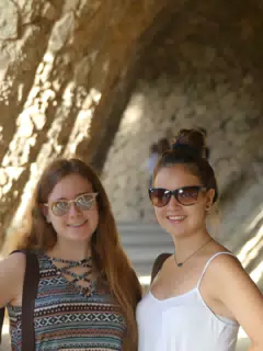 Madeline and Emily in Park Guell in Barcelona, Spain