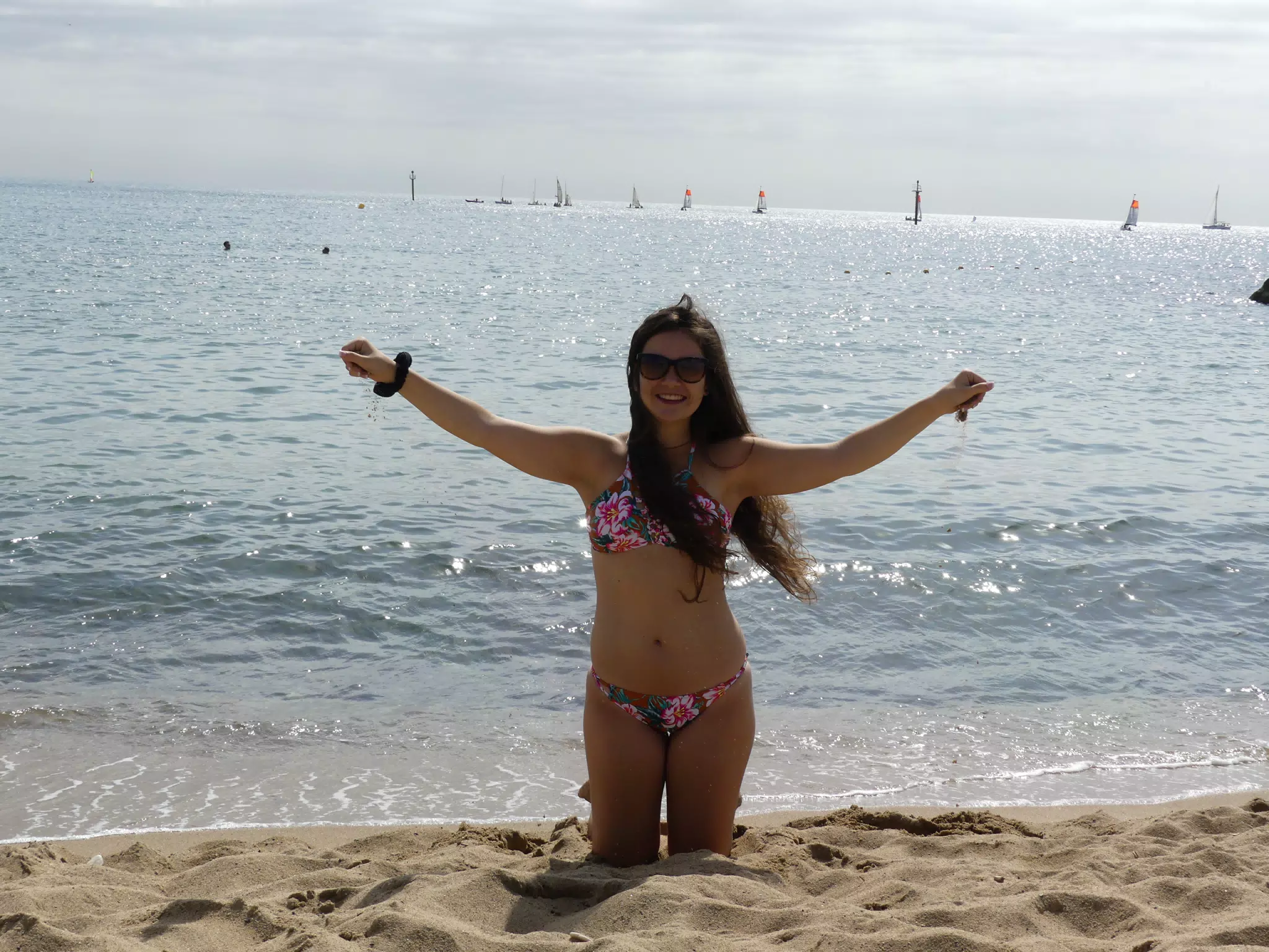 Emily on the Beach in Barceloneta Barcelona