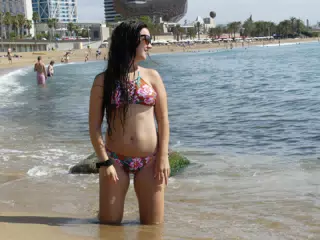 Emily on the Beach in Barceloneta Barcelona