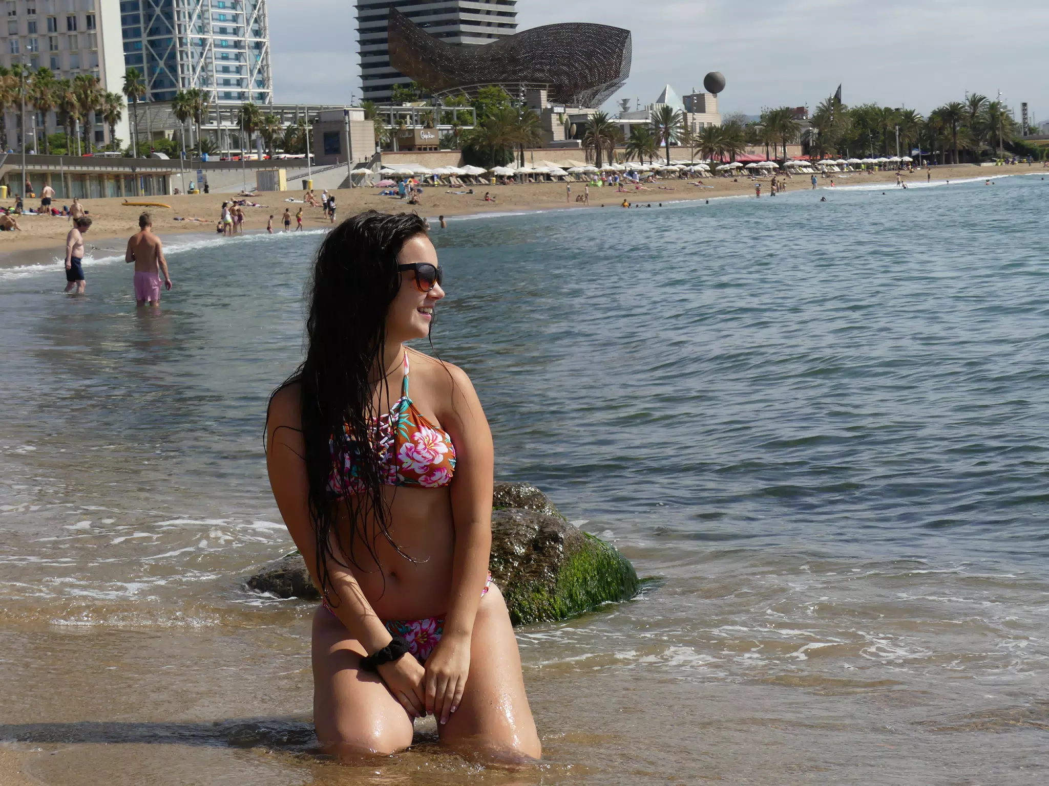 Emily on the Beach in Barceloneta Barcelona