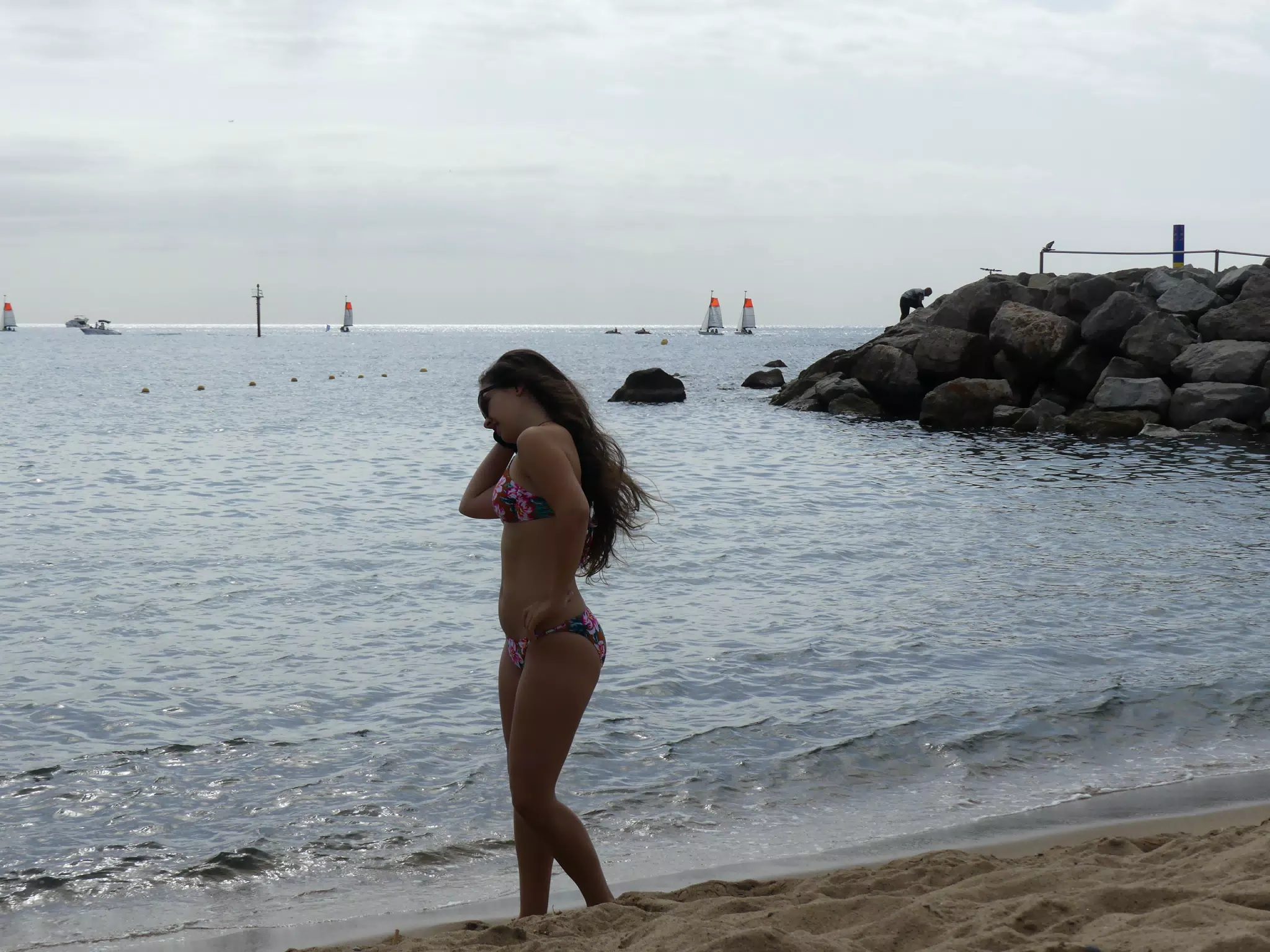 Girl on Barcelona Beach