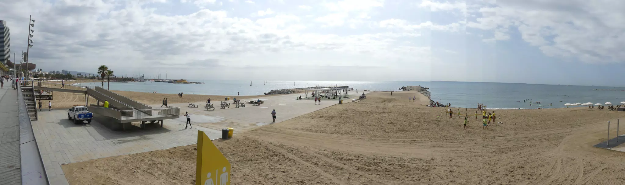 Panorama of Barcelona Beach