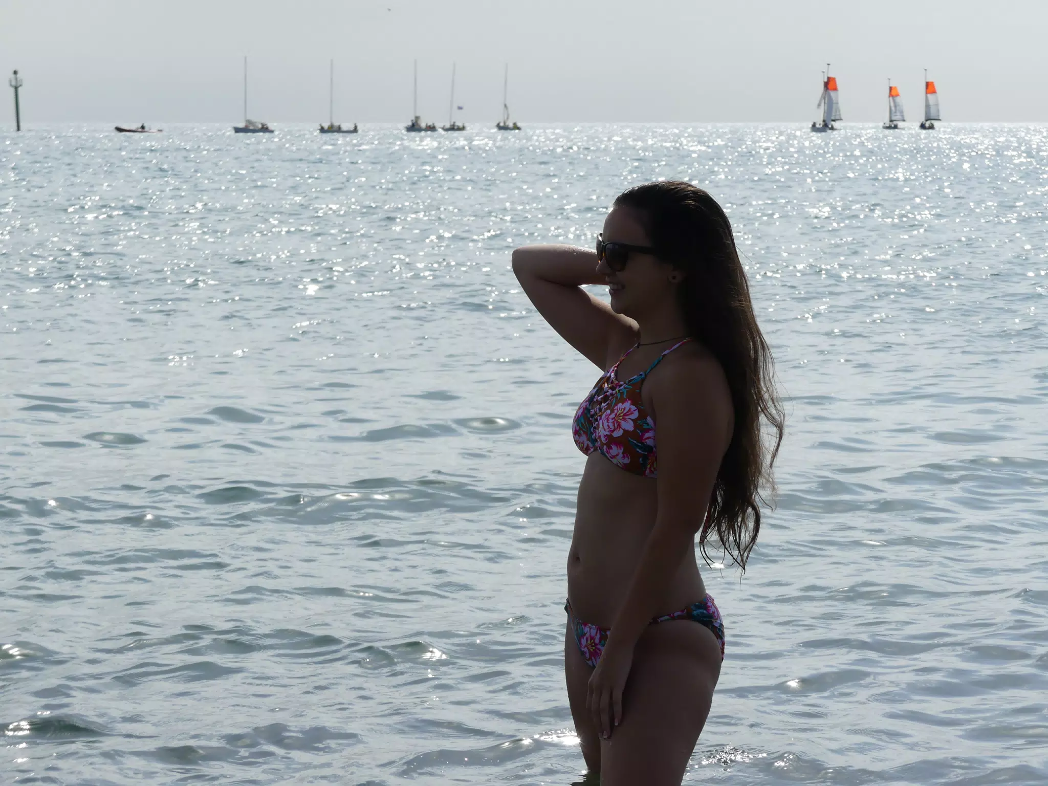 Long Haired Model in the Twinkling Sunlight