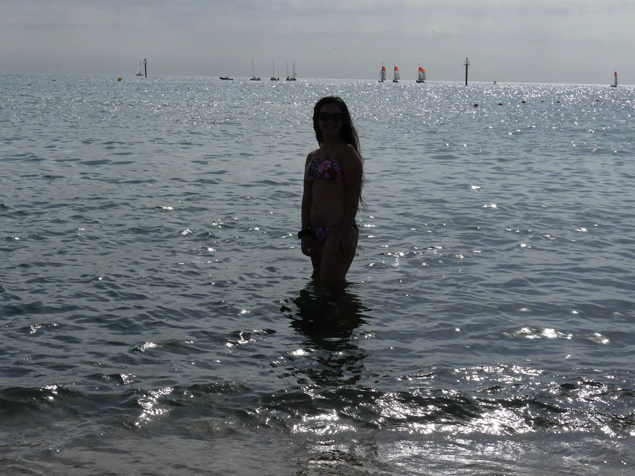 Girl Siloutte in the Sea