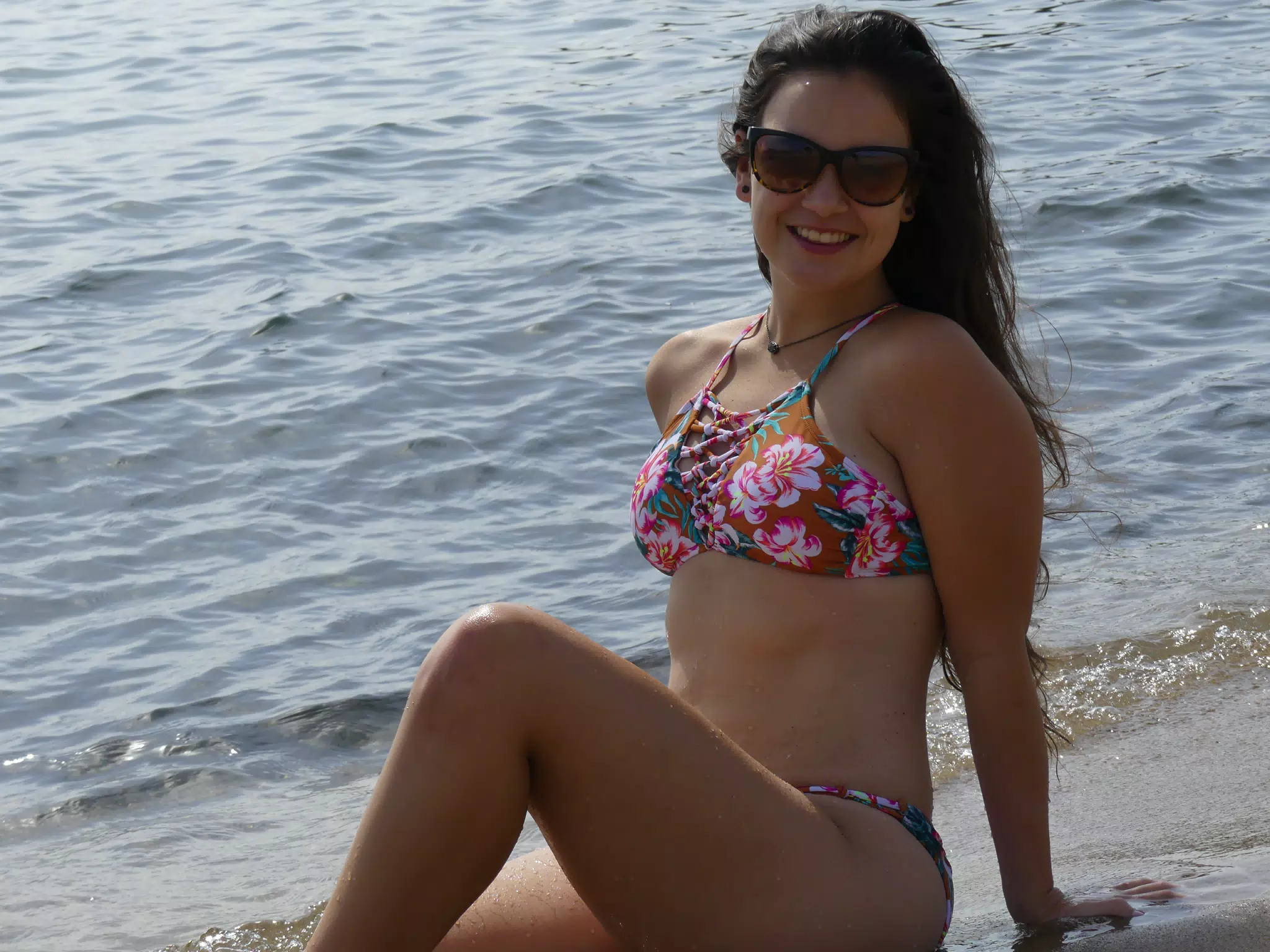 Emily Modeling on Beach in Barcelona