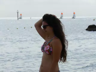 Emily on the Beach in Barceloneta Barcelona