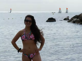 Emily Modeling on Beach in Spain