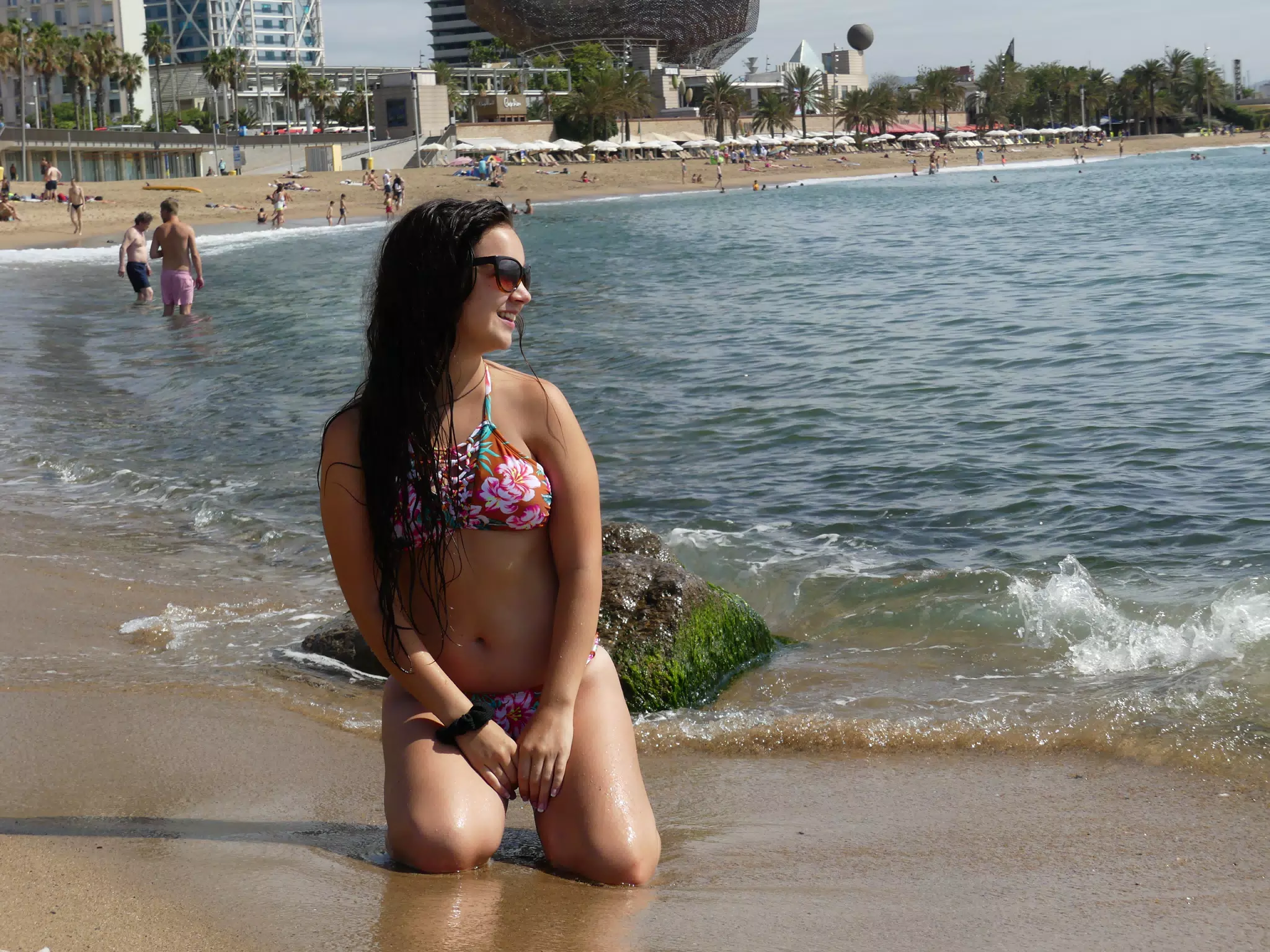 Emily on the Beach in Barceloneta Barcelona