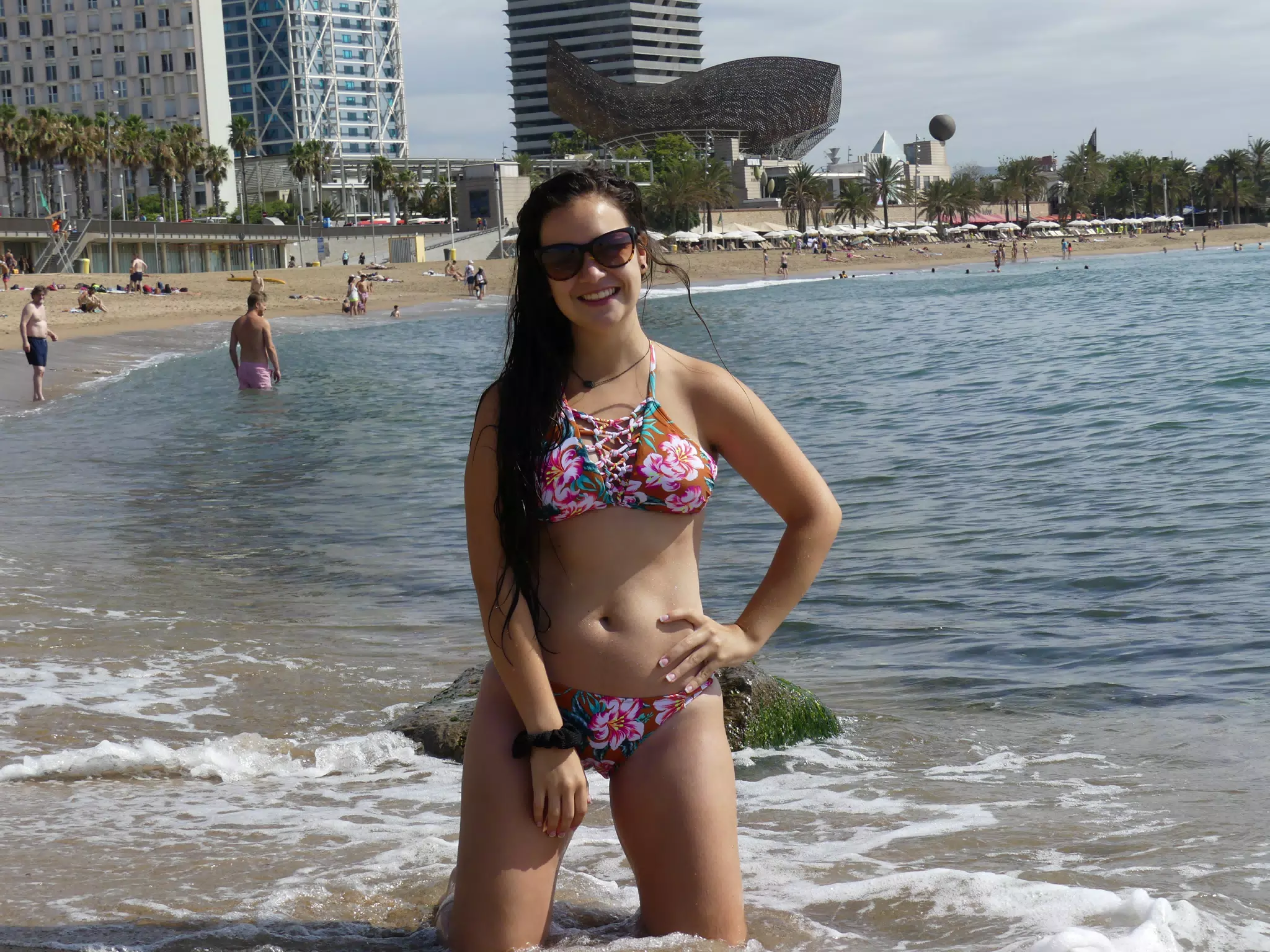 Emily on the Beach in Barceloneta Barcelona