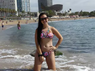 Emily on the Beach in Barceloneta Barcelona