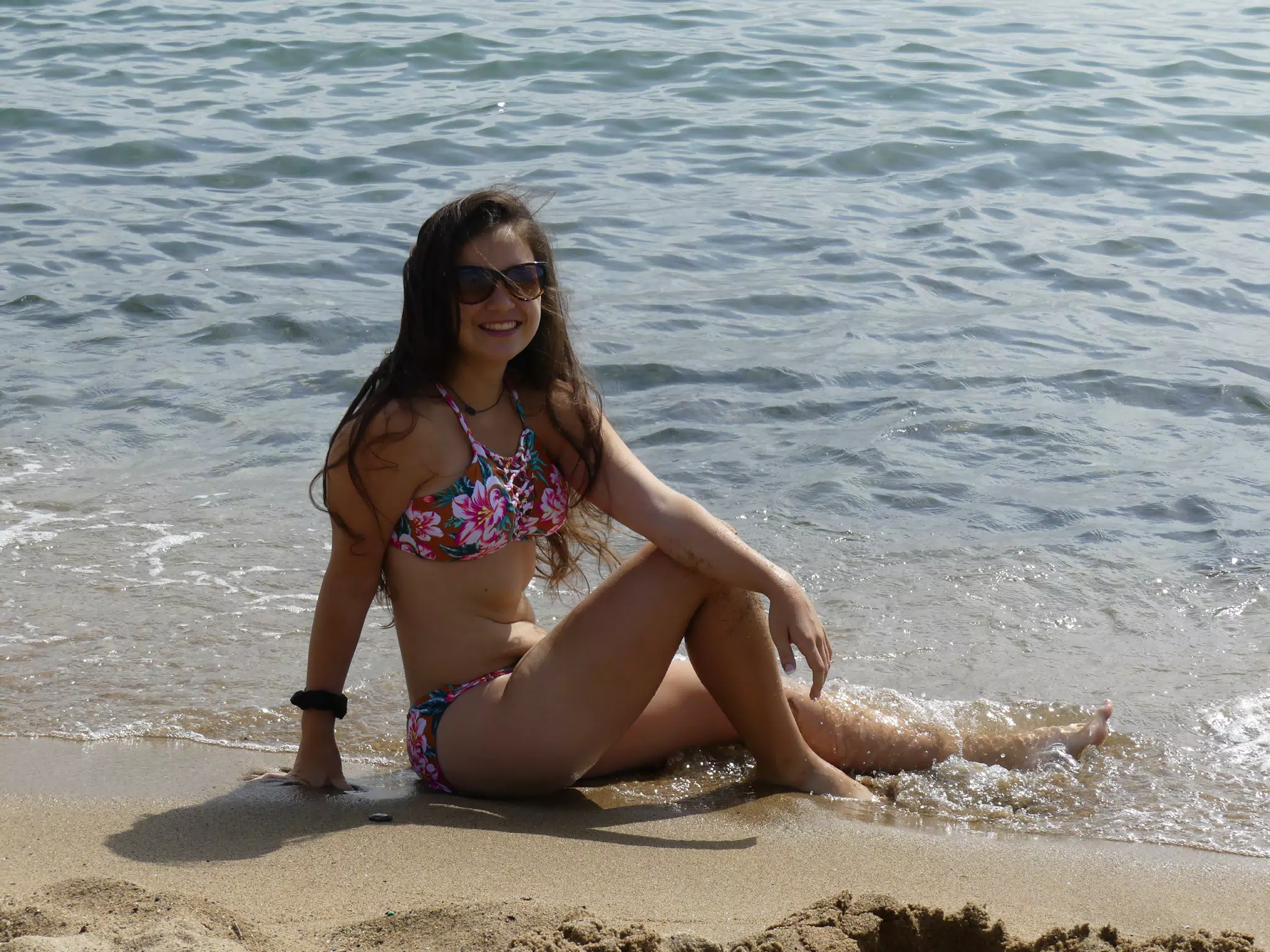 Emily in Bikini on Barcelona Beach