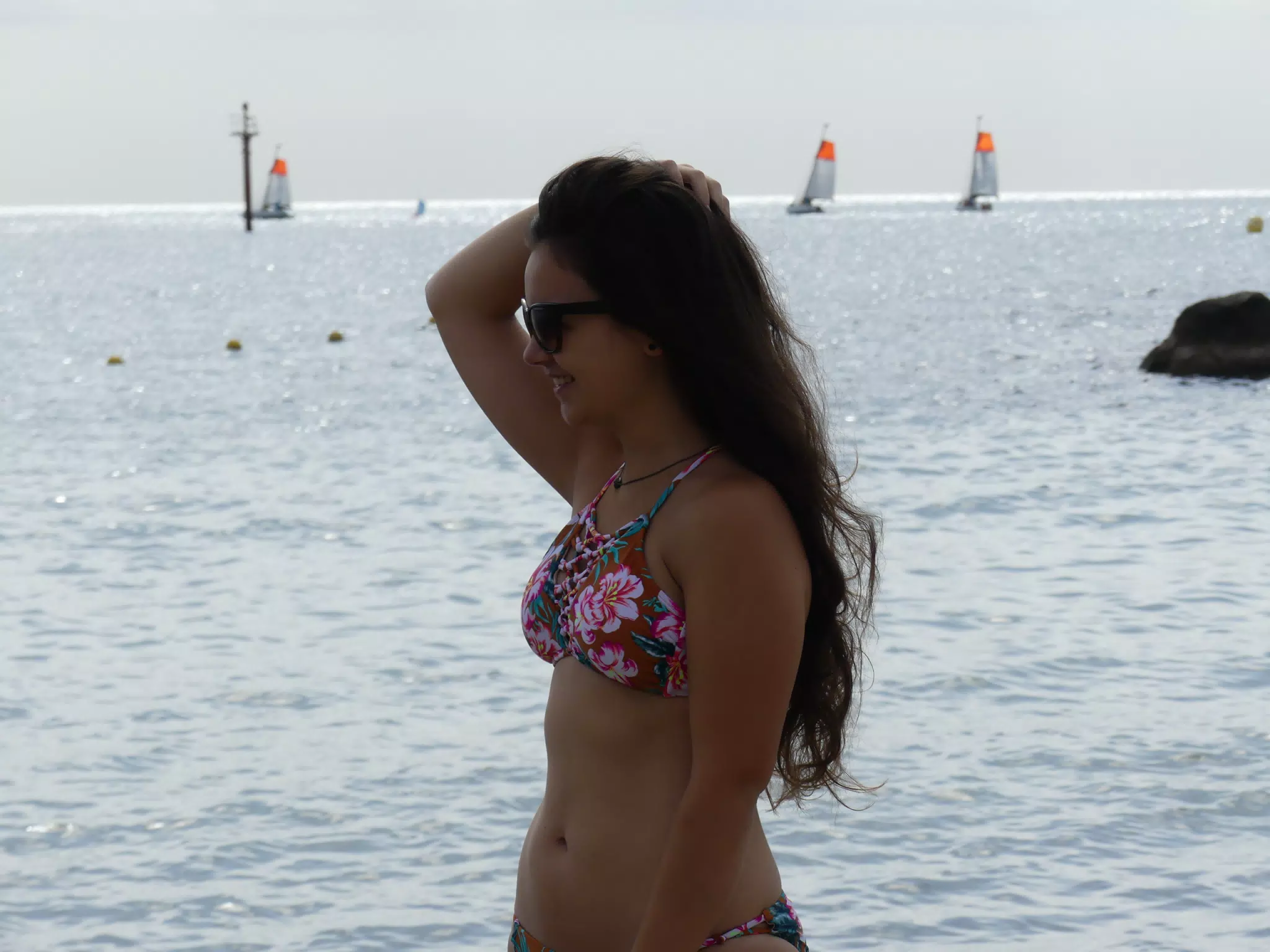 Emily on the Beach in Barceloneta Barcelona