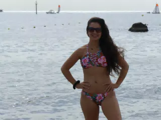 Emily on the Beach in Barceloneta Barcelona