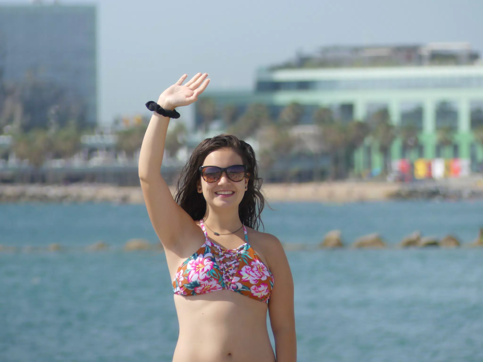 Emily on the Beach in Barceloneta Barcelona