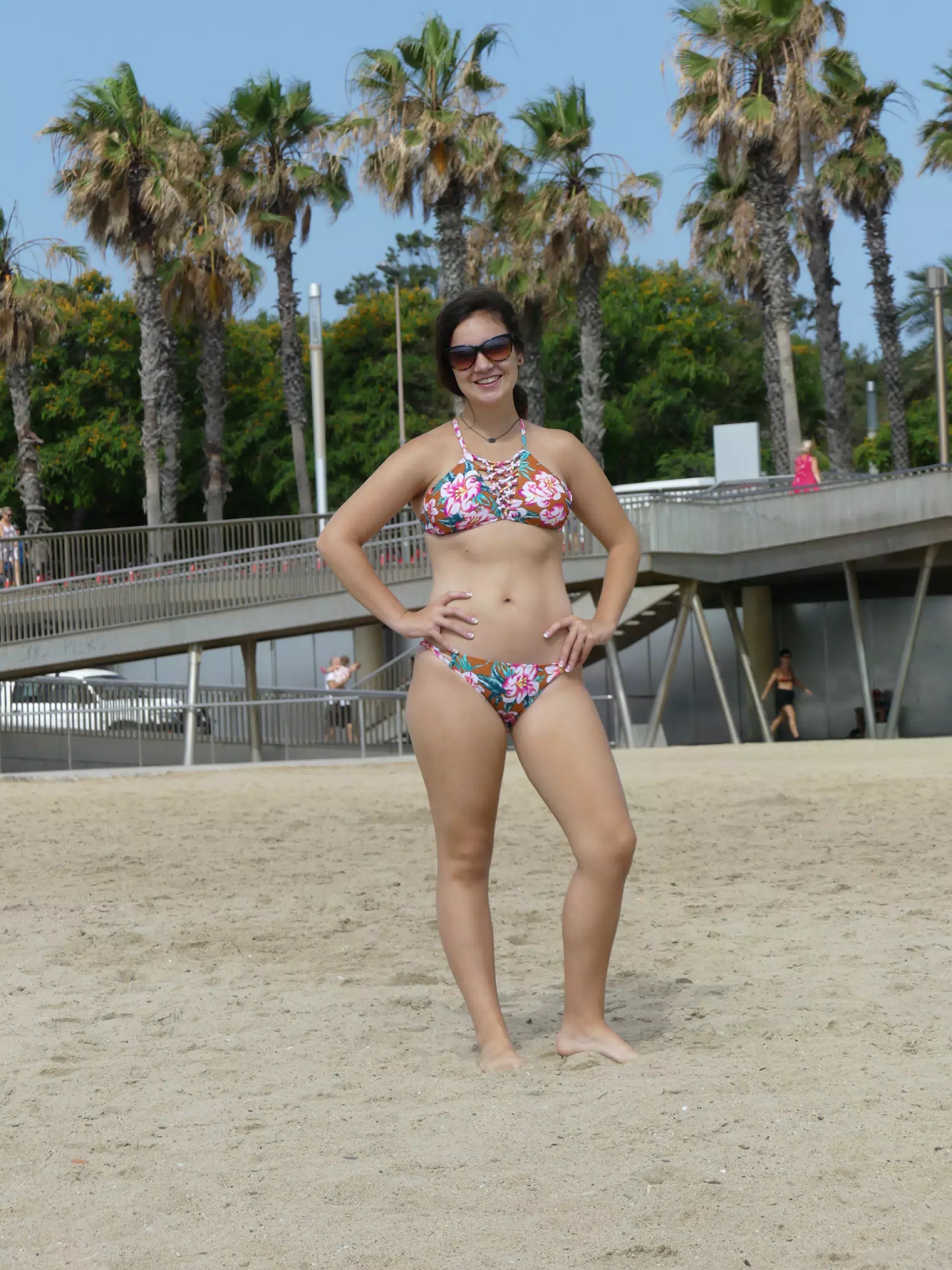 Emily in Bikini on Beach in Barcelona