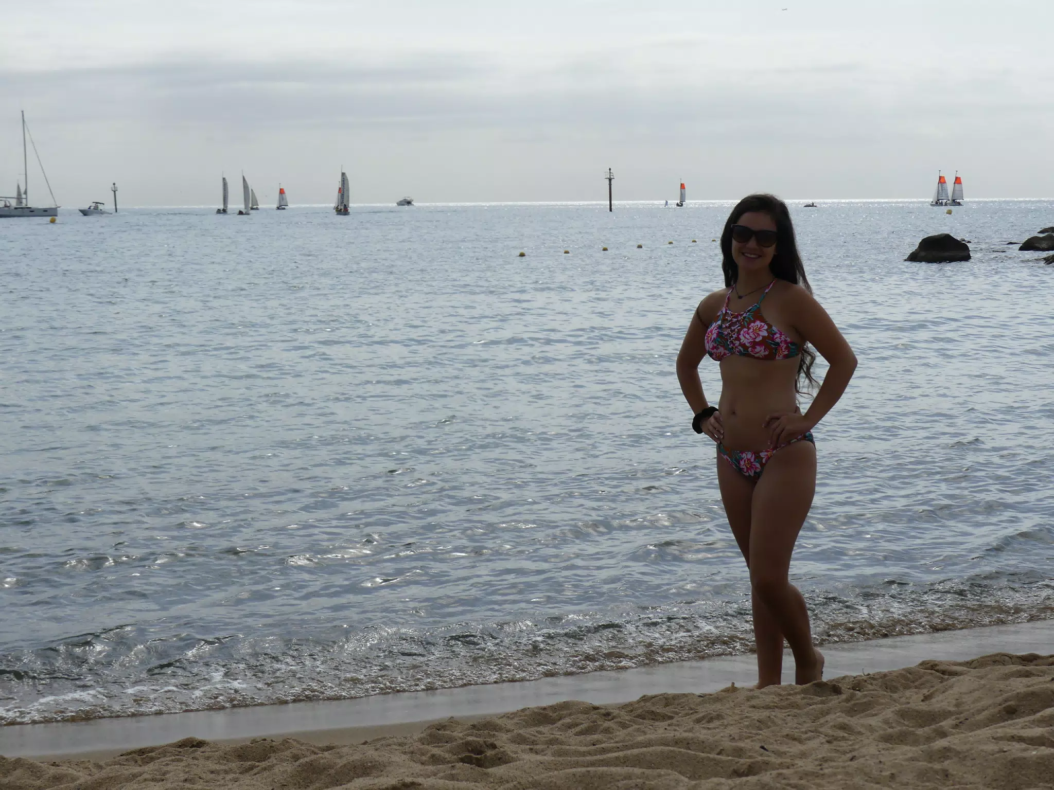 Emily in Silhouette on Barcelona Beach