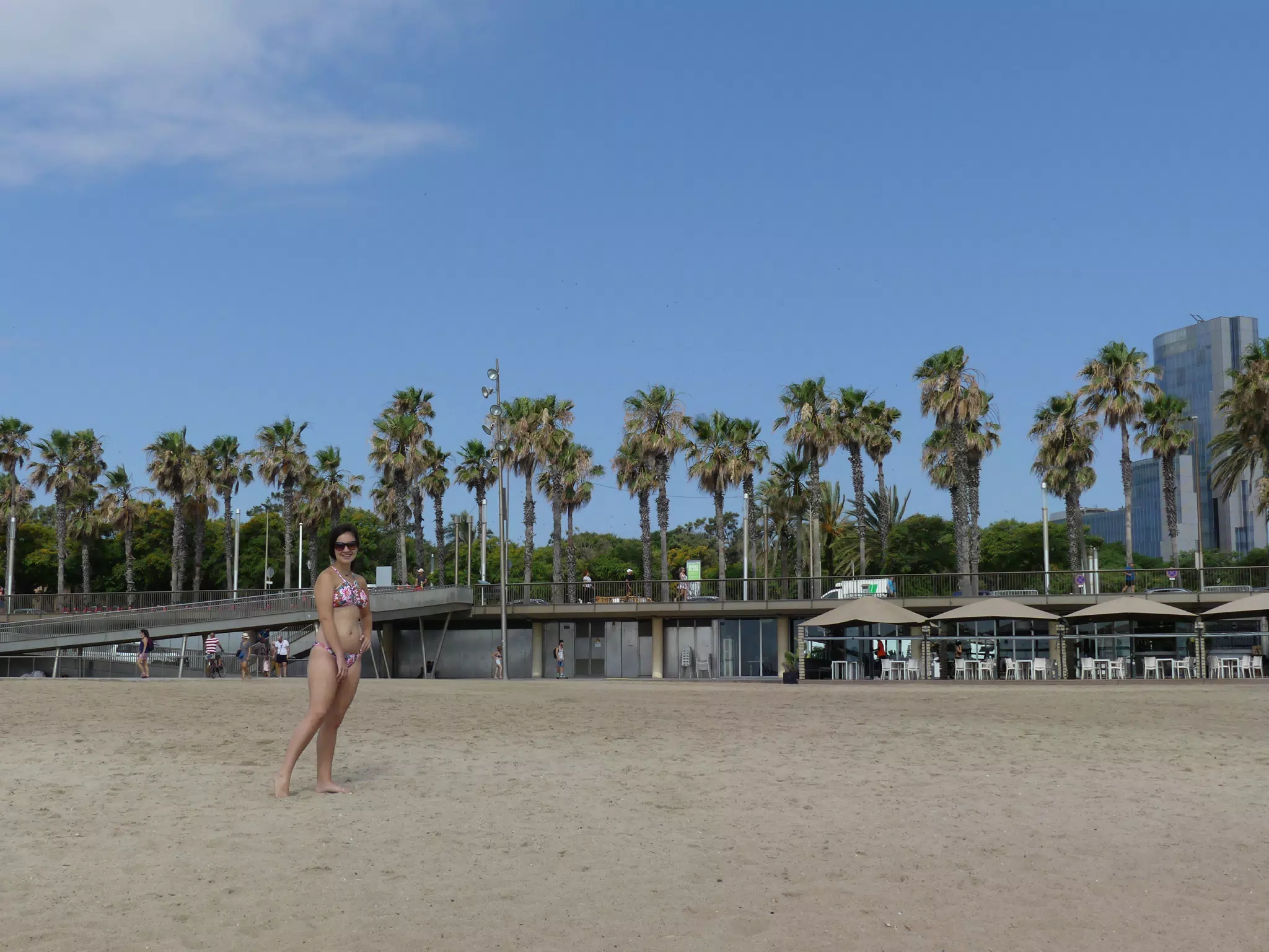 Model on Barcelona Beach in Bikini