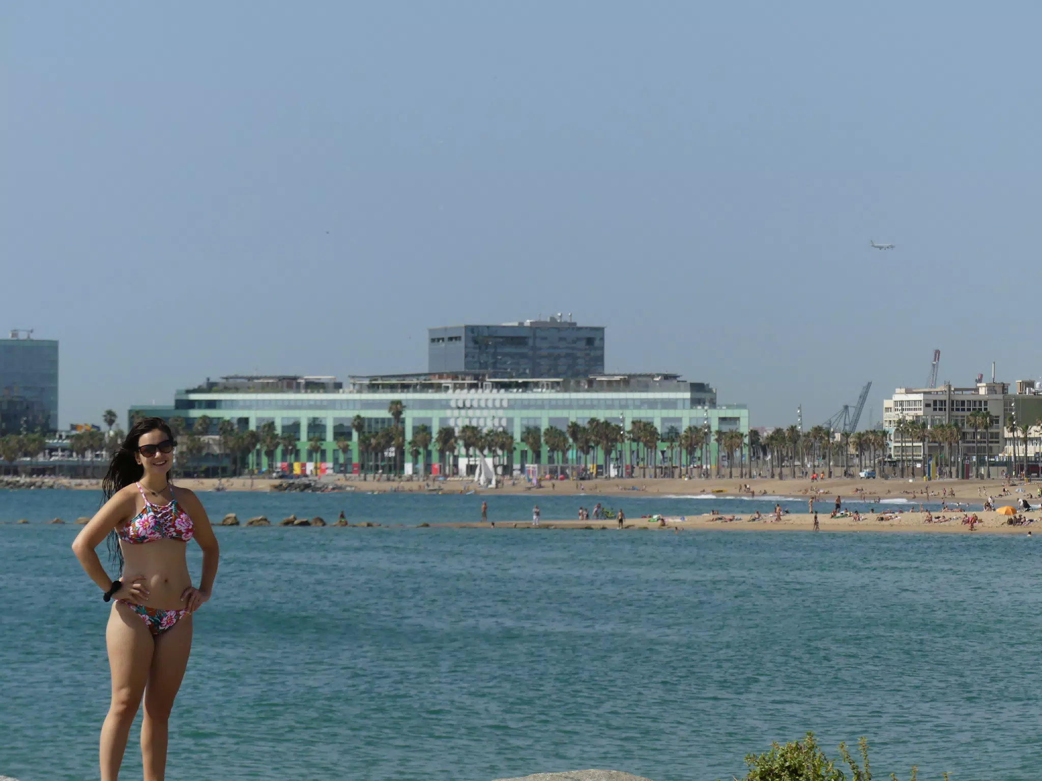Emily Modeling Swimsuit in Barceloa on the Mediterranean Sea